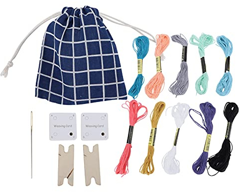 Webkarten-Tablet-Set, Papierwebstuhl mit Shuttle-Stickgarn für DIY-Handwerk, handgefertigt