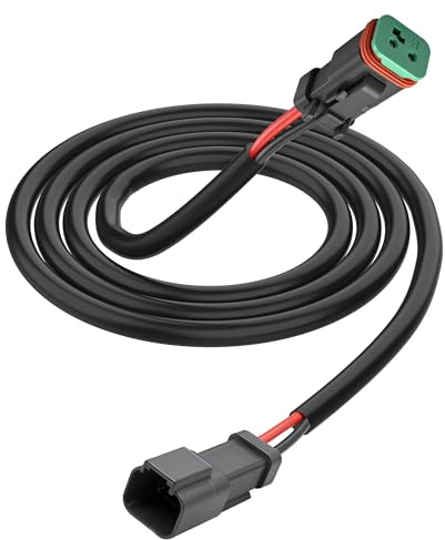 XMSJSIY DT 2 pin, cavo di prolunga per auto, connettore elettrico a 2 vie, tedesco DT maschio a femmina, cinghia di cablaggio, 16 AWG per lampade da lavoro a LED, luce nebbia, 1,5 m/4,92 piedi