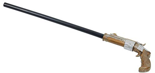 Bristol Novelty BA3204 Steampunk-Gewehrstock, 107 cm, für Herren und Damen, schwarz/bronzefarben Halloween