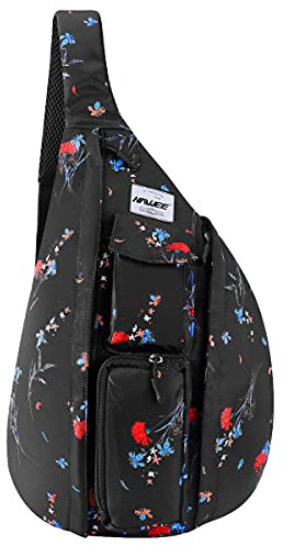 HAWEE Sportivo Zaino Monospalla Viaggio Petto Borsa Monospalla Crossbody Zaino Spalla Antifurto Petto Borsa Spalla Casual per Uomo Donna Adolescenti Vita Lavoro Outdoor Viaggio Ciclismo