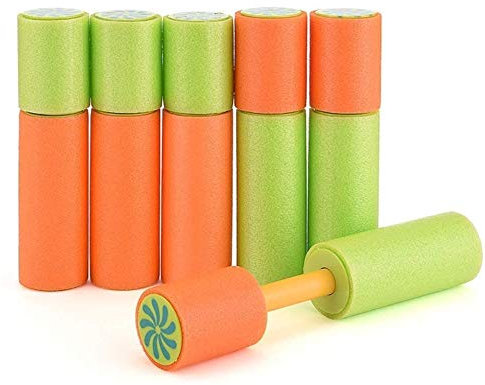 Sinwind Wasserspritzpistolen, Wasserpistole Schaumstoff Bunte Kinder Schaum Wasserpistole Spritzpistole Wassersprühpistole Kinderspielzeug für Jungen und Mädchen Geburtstagsparty Souvenirs (6 Stück)