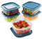 EFISH 5PCS Square Plastic Portion Box Sets with Lids.Food Storage Box,Container Sets,Food Storage,Food Containers,Cereal Containers,use for School,Work and Travel,950ML Per Box