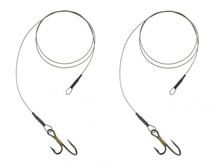 Set: 2 x JENZI Vorfach Rig Ryder-Haken 7x7, 60 cm Hecht Köderfisch Float - Rig Hakengröße 2, 4, 6 + gratis Petri Heill! Aufkleber
