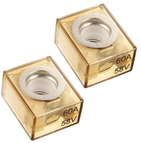 BOJACK Terminal Fuse 60A Marine Rated Battery Fuse (MRBF) 58V DC Max IP66 Waterproof for the Circuit Protection of Automobiles RVs Cranes Ships Charging Piles 60Amp(Pack of 2)