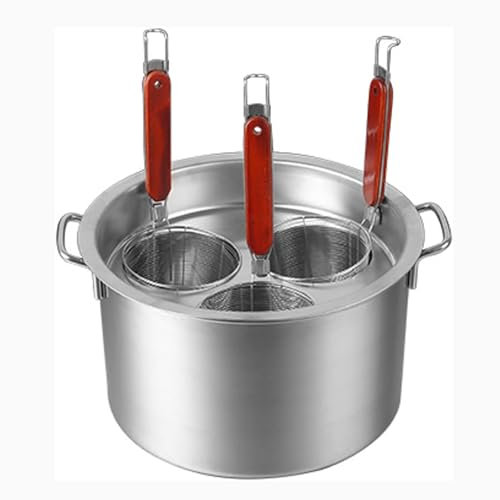 Yiustldd Secchio per Bollitore da Cucina Multifunzionale per Tagliatelle, Pentole in Acciaio Inox con Divisore e Colino per Pasta, Tagliatelle, Ravioli, Zuppa,4 Holes