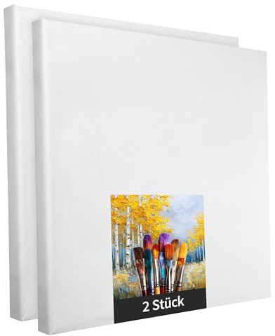 Künstlerleinwand Keilrahmen - 2 Stück - 150x150cm - weiß - zum Bemalen
