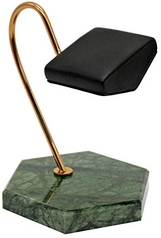 Hermosiey Uhren StäNder GrüN Natur Marmor Sockel Gold Metall StüTz Stange PU Halterung Uhren Aufbewahrungs StäNder
