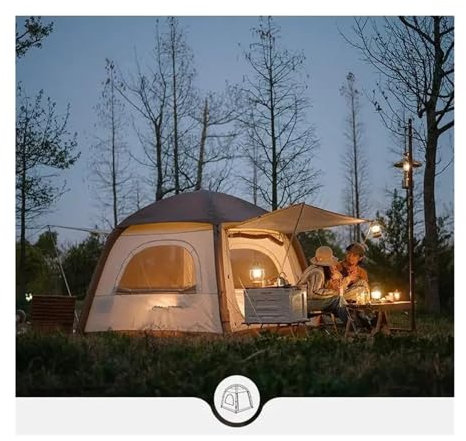 biwakzelt Kuppelzelt, Camping, aufblasbares Zelt für 3 Personen, mit Pumpe, 150D Oxford-Stoff, tragbar, einfacher Aufbau, 2 Türen Campingzelt
