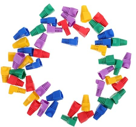 100 tapas protectoras para cables, cubiertas de conector para cables Ethernet de red, compatibles con Cat5, Cat6, Cat7
