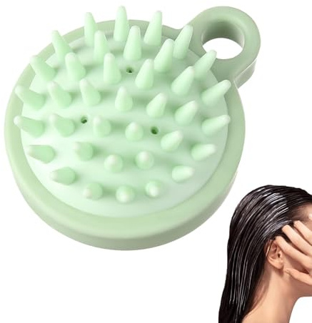 Cepillo para la piel de la cabeza de ducha: masajeador de cuero cabelludo, cepillo de cabello húmedo y seco con cerebros de silicona | Distrito de masaje para el champú para el hogar contra escamas y
