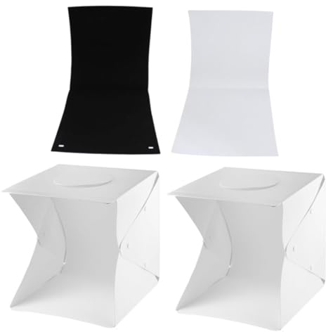 SOIMISS Fotografia con Light Box Light Box Fotografico per Scatto Fotografico Luminosa per Kit con LED e Sfondi Bianco e Nero