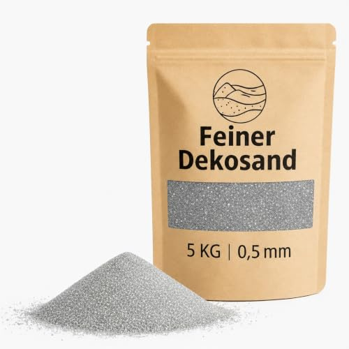 Deko-Sand silber 5 kg - Feine Dekosteine für Vasen, Gläser, Tischdeko & Floristik