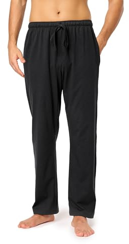 Timone Herren Schlafanzugshose Lang Pyjamahose aus Baumwolle Freizeithose Schlafhose Loungewearhose mit Taschen Nachtwäsche Hose für Herren Sleepwear Haushose TPP-001