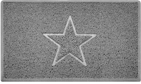 Nicoman Star Geprägt Fußmatte-(Geeignet für Innen- und Schützen Außen), Mittel (75x44cm), Grau
