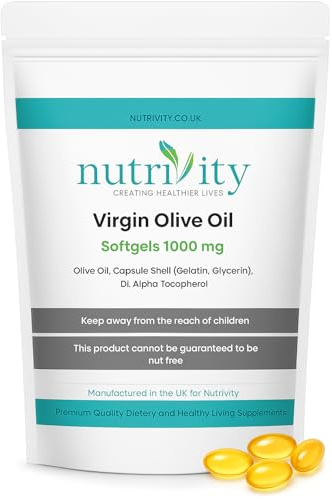 High Strength Extra Virgin Olive Oil 30 Soft Gels – Olive Leaf Extract & Omega 3 6 9 for Antioxidant Support, Heart Health & Daily Wellness – 1000mg