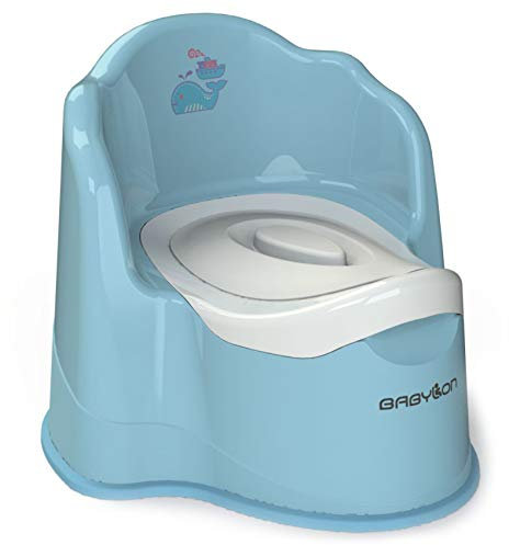 BABYLON Kinder Töpfchen mit Deckel Royal, Kinder Toiletten mit Herausnehmbarer Schüssel, Groß Kinder Klo, Nachttopf für Kinder/WC Sitz Topf, Jungen/Mädchen Kindertöpfchen ab 1 Jahr, Baby Zubehör Blau