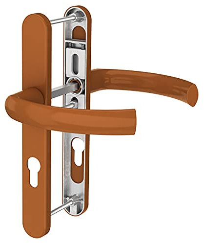 Premium Drückergarnitur Jupiter DHS 92mm - Oval - Griff-Griff, Farbe:Golden Oak RAL 8003, Schildbreite:32mm