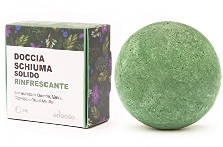 Enooso - Docciaschiuma Solido Bio RINFRESCANTE per tutti i tipi di pelle - Bagnoschiuma 100% Vegano Artigianale Naturale - Made in Italy - 80 gr
