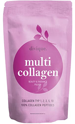 Collagen Powder for Women Divique Multi Collagen Powder [500g] Premium Collagen Peptides Type 1, 2, 3, 5, 10 - High Dose 10.000mg Bovine, Marine, Eggshell Collagen Hydrolysate - Halal & Kosher