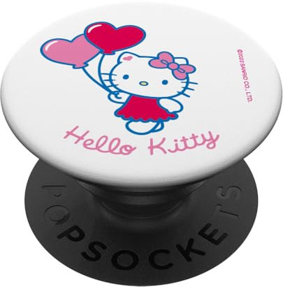 Hello Kitty - Ballons en forme de cœur PopSockets PopGrip Adhésif
