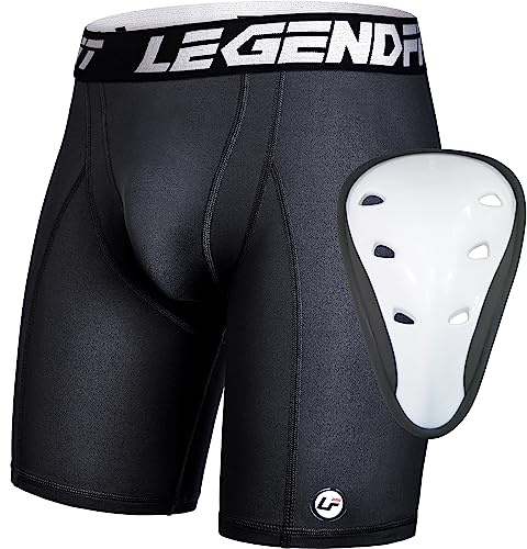 Legendfit Herren Slideshorts mit Schutzcup Athletic Compression Shorts für Baseball Fußball Lacrosse Hockey