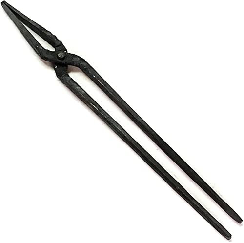 Tenazas de herrero,Tenaza de forja Ponga De Herrero Ponga Plana Ponga De Herrero Negro De Cañón Plano 420 Mm 470G Ponentes De Herrero For Ingeniero Herrero De Yunque Forge