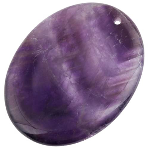 KYEYGWO Oval Kristall Sorgen Stein für Handschmeichler Dekompression, Reiki Heilung Daumenstein Pocket Palmenstein Bohren Worry Stone Massagesteine Ohne Kette Oder Schnur, Amethyst