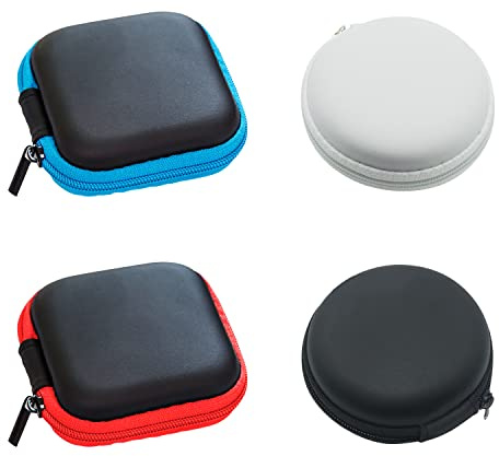 4 boîtes pour écouteurs, Sac de Rangement pour écouteurs Multifonctions, boîte pour écouteurs de Rangement Portable, Sac de Protection pour écouteurs (2 Styles et 4 Couleurs)