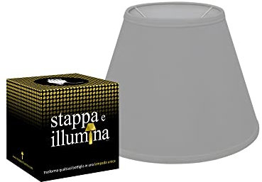 kit Paralume e Stappa e illumina per trasformare la tua lampada bottiglia con un paralume (Kit con paralume Grigio da 25cm)