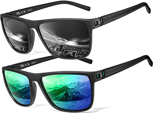Perfectmiaoxuan Polarisierte Sonnenbrille Herren/Damen, Vintage Elegant Brillengestell Klassisch, HD-Pilotobjektive; Outdoor-Sportarten,Golf,Fahren,Angeln,Reisebrille Mode Sonnenbrille