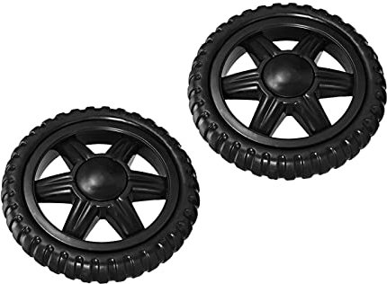QUARKZMAN 13cm Compras Carro Ruedas x 2uds Reemplazables Carro Rueda para Plegable Portátil Carro, Equipaje, Bicicleta, [Negro]