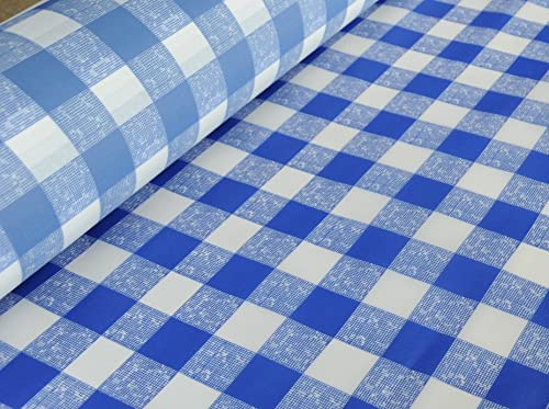 Folientischdecke/Tischdecke/Folie/Festfolie 75 cm breit 100 m/Rolle - abwaschbar (Blau-weiß kariert)