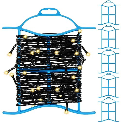 Belle Vous 6 Pack of Christmas Light Rope Winder Organisers - Holds Up to 30m/98ft - Hangable Cord Storage Tidy Holders for Christmas Lights, Electric Leads, Garlands, Reel, and Cable