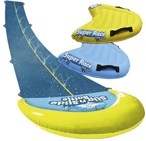 Wasserrutschmatte Riesen Pack XXL | 1 Rutschmatte Doppelbahn 10 Meter + 2 Bodyboards für besseres Rutschen | Premium-Qualität | Slip'n Slide Wasserspiele 100% Fun | OriginalCup