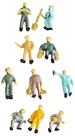EHJRE 10x 1/43 Miniature Modèle Cheminot Ouvrier Figurines Jouets Figurines