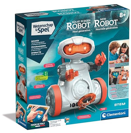 Clementoni - 56171 - Wissenschaft & Spiel - Mio Roboter - Spielzeugroboter (Französisch Sprache, Niederländische Sprache), Programmierbar, Roboter Interaktiv, Mint, Robotik, Lernspiele 8 Jahre, Made