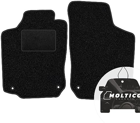 moto-MOLTICO Vorne Fußmatten Auto Velours Autoteppiche | Schwarz Automatten Set 2-teilig passend für Opel Corsa C 2000-2006