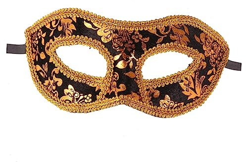 NOLITOY Halbmaske für Herren Schwarz aus Elastischem Kunststoff mit Zwei Bändern für Sicheren Halt Geeignet für Halloween Maskenbälle Partys und Cosplay