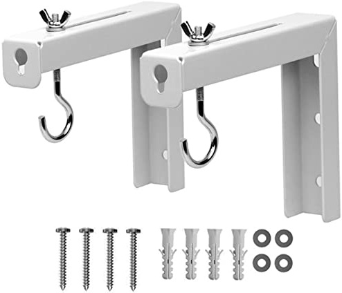 2pcs Metal Projector Screen Ceiling Mount Hook Brackets White | Stable Support, Easy Installation, for Photography Backdrops and Classrooms, Compatible with Projector Screen