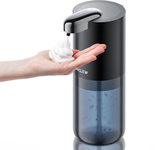 CHICLEW Seifenspender Automatisch 400ML, Wandmontage Elektrischer Seifenspender Berührungslos mit 4 einstellbaren Stufen, Wiederaufladbarer Wasserdicht Schaumseifenspender für Badezimmer, Küche