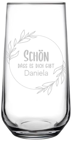 polar-effekt Longdrink Wassergläser 470 ml mit Gravur - Glas für Saft, Wasser, Coktails und Drinks - spülmaschinenfestes Trinkglas - Geschenk zum Geburtstag