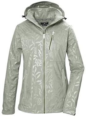 killtec damskaljacka/utomhusjacka med dragkedja huva KOS 122 WMN SFTSHLL JCKT FLORAL, ljus salvia, 48, 42846-000