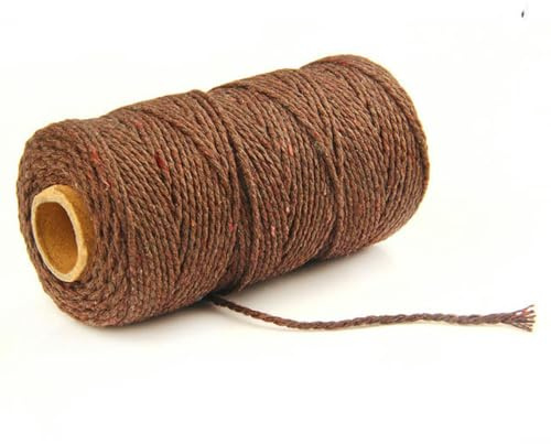 Corda da 2 mm Corda intrecciata Corda di cotone da 100 metri Spago colorato Cavo Macrame Stringa Filo Festa Decorazione di nozze Accessorio Cavo fai-da-te-Caffè
