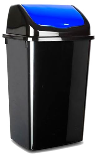 Acan Tradineur - Cubo de basura con tapa basculante para reciclaje - Fabricado en plástico - Capacidad: 50 Litros - Reciclaje para Papel - 68,5 x 40 x 35 cm