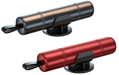 GERUI Set di 2 martelli di sicurezza per auto, martello di emergenza 2 in 1, martello di emergenza, martello di emergenza compatto, portatile, rompivetro meccanico per auto, nero e rosso