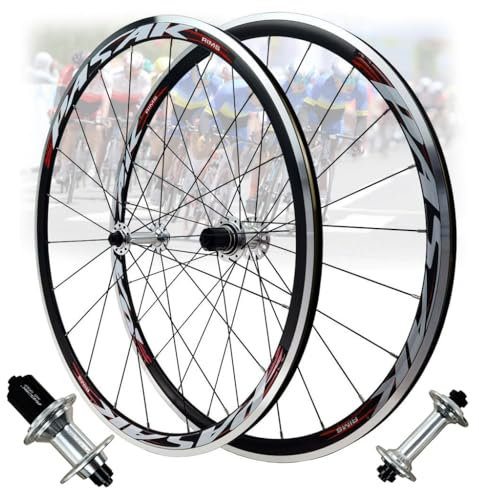 LPYDWZ Rennrad Radsatz 700C Rennräder C/V Bremse 4 Abgedichtete Lager 30MM Felge Vorder und Hinterräder for 7-12 Gang 2130G(Rot)