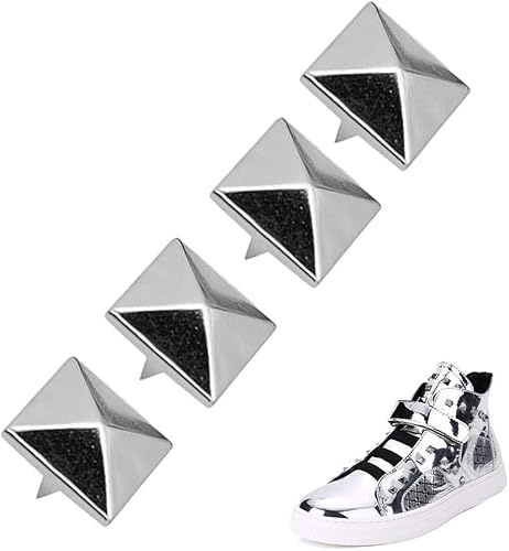 Uteruik Nieten, Lederwaren, DIY, silberfarben, Metall, Punk, Pyramiden-Nieten, Gothic, 10 mm, 100 Stück