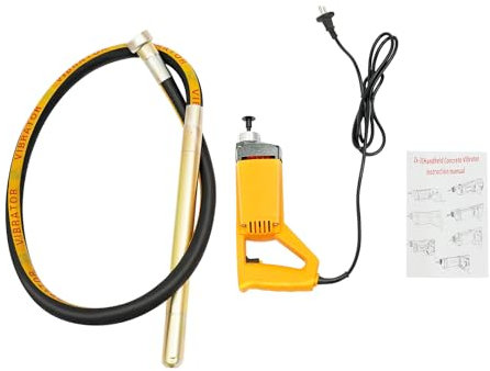 Vibrador de hormigón de 1300 W, con manguera de 2 m, para el hogar, hormigón, compactación, 4300 rpm, diámetro de botella de 35 mm