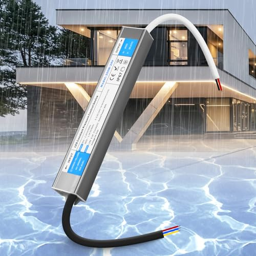 SUCIKORIO 24V 200W Alimentation LED Driver Extérieur Etanche IP67, 220V 24V AC 200W 8,3A LED Transformateur Ultra Fin LEDs Transfo Alimentation à Découpage Convertisseur De Tension AC à DC Pour LEDs