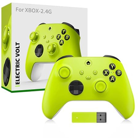Generico Per il controller Gamepad per PC con ricevitore wireless 2.4G, impugnatura Rocker Gaming anti-scivolo, per console Xbox, Windows e accessori Gamepad per PC (Giallo)